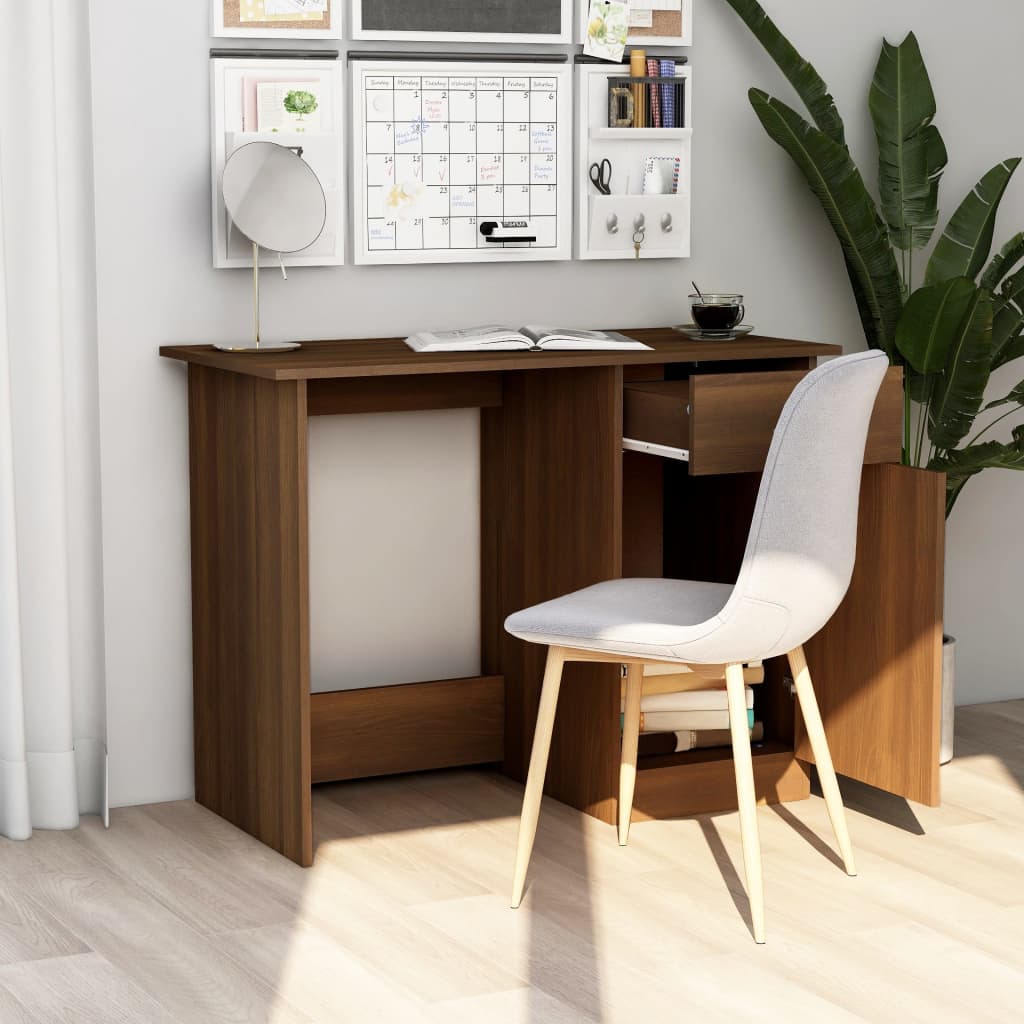  Schreibtisch Braun Eichen-Optik 100x50x76 cm Holzwerkstoff