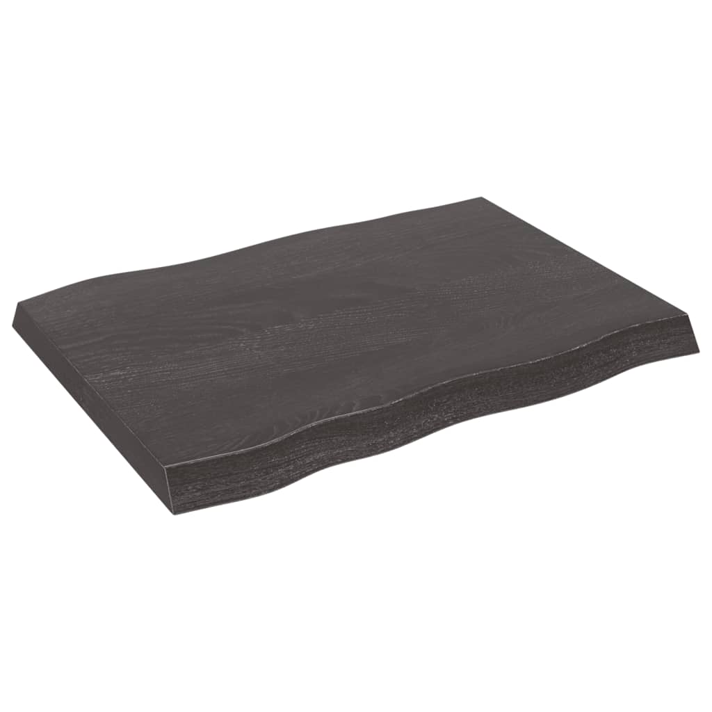  Tischplatte 80x60x(2-6) cm Massivholz Behandelt Baumkante