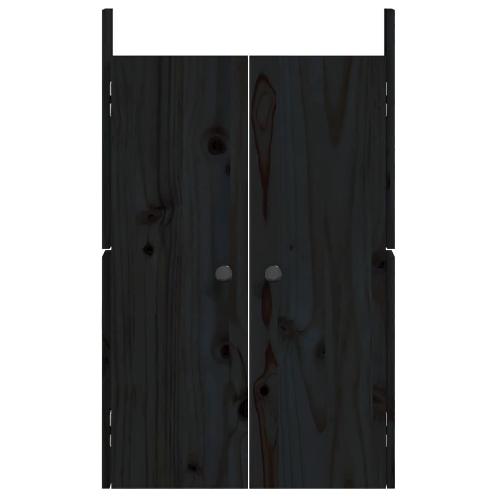  Türen für Outdoor-Küche Schwarz 50x9x82 cm Massivholz Kiefer