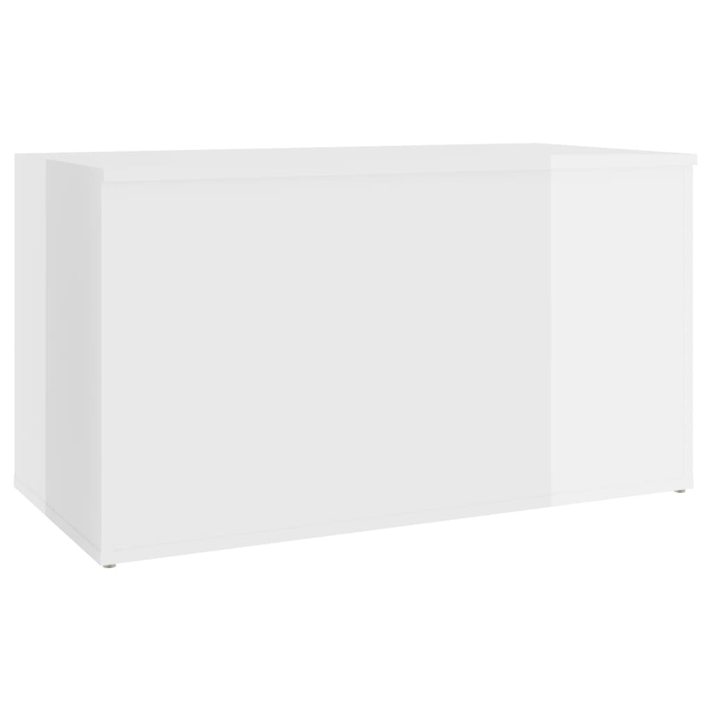  Aufbewahrungstruhe Hochglanz-Weiß 84x42x46 cm Holzwerkstoff