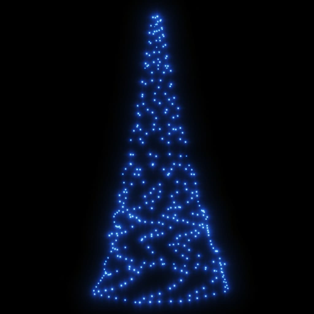 LED-Weihnachtsbaum für Fahnenmast Blau 200 LEDs 180 cm