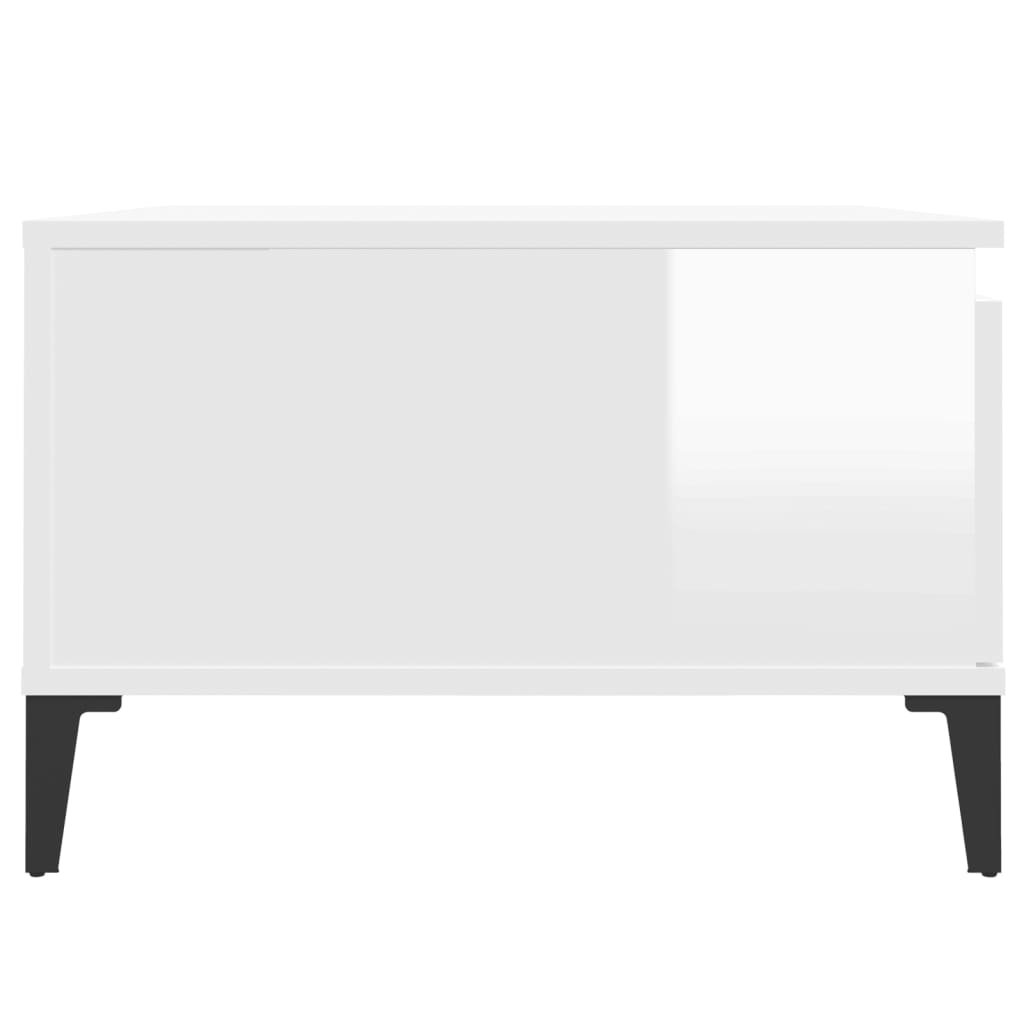  Couchtisch Hochglanz-Weiß 55x55x36,5 cm Holzwerkstoff