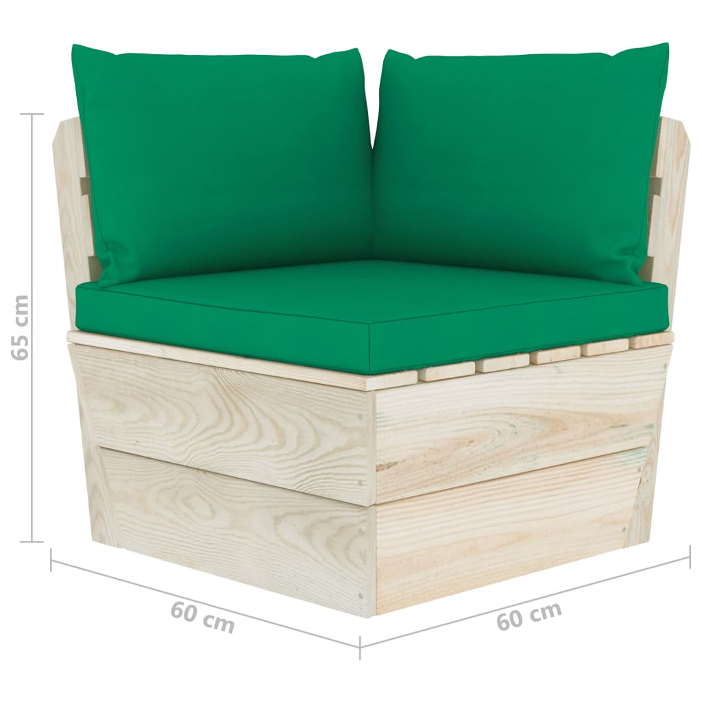  Garten-Palettensofa 4-Sitzer mit Kissen Fichtenholz