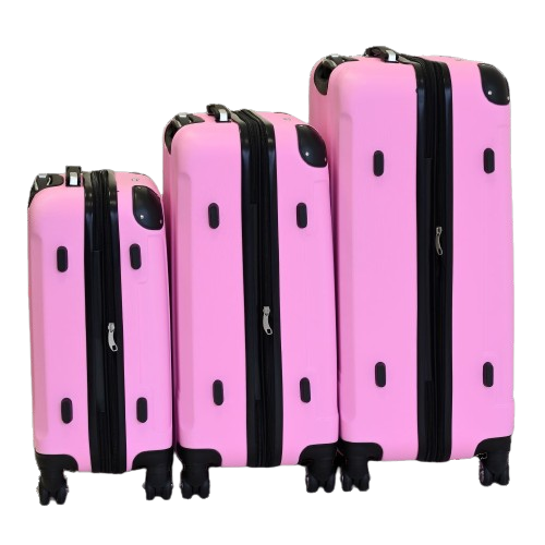 Glüückskind Hartschalen Trolley 3-tlg. aus ABS Kunststoff Rosa
