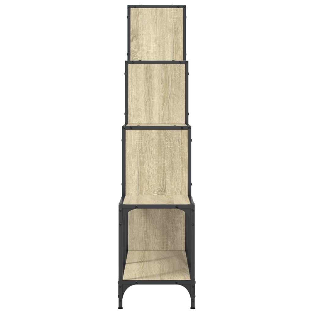  Bücherregal Sonoma-Eiche 122x30x132 cm Holzwerkstoff und Metall