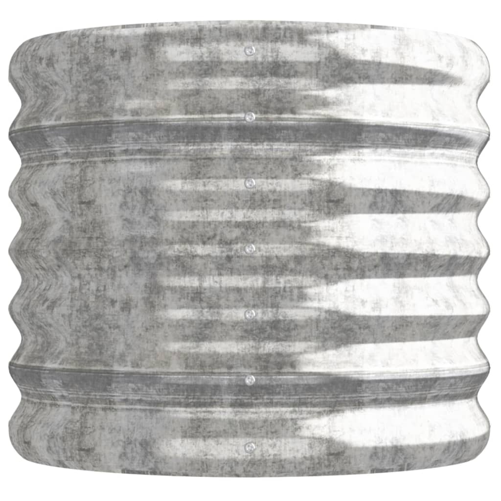  Hochbeet Pulverbeschichteter Stahl 114x40x36 cm Silbern
