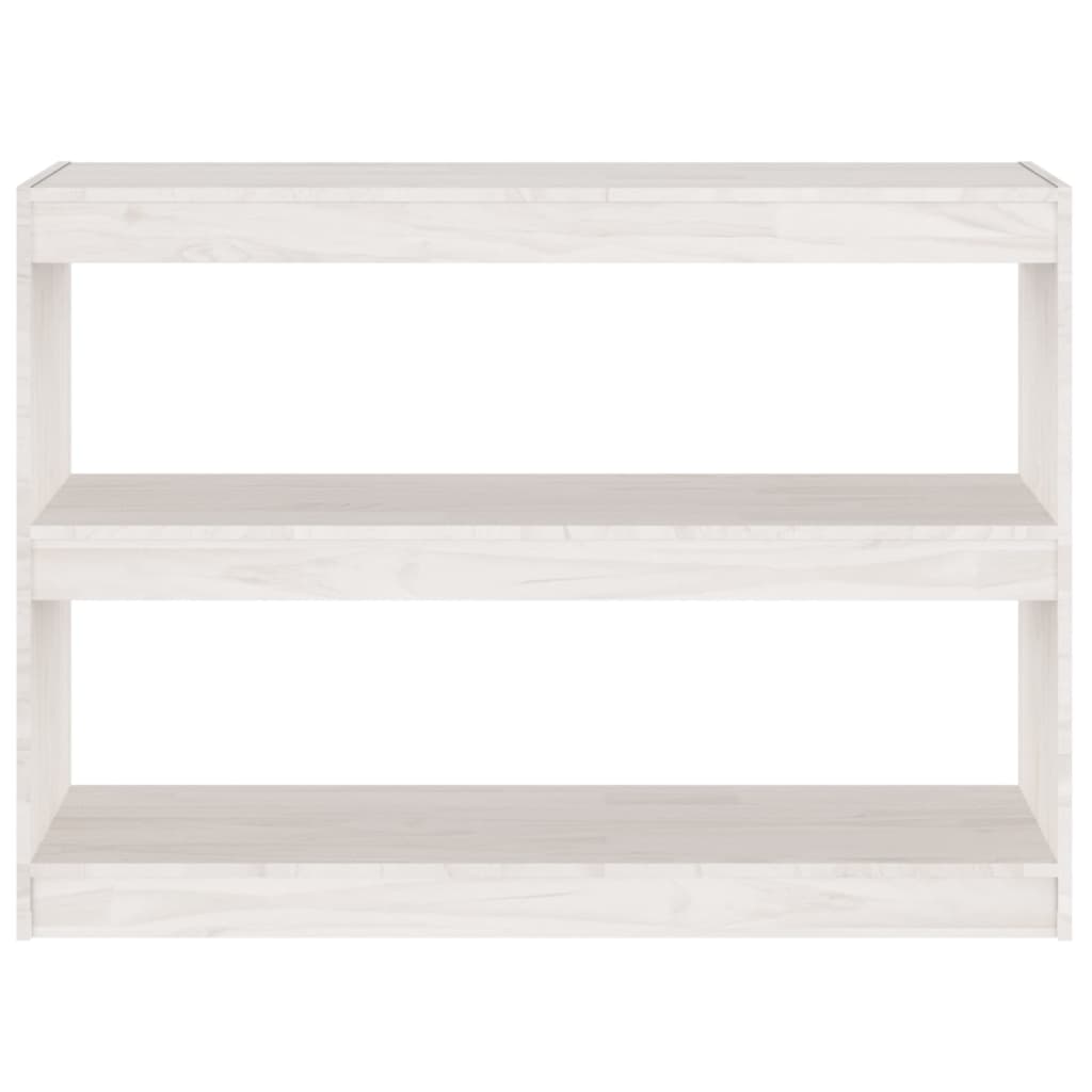  Bücherregal Raumteiler Weiß 100x30x71,5 cm Massivholz Kiefer