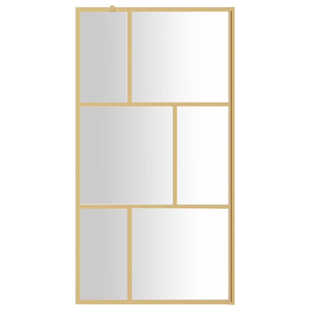  Duschwand für Begehbare Dusche ESG Klarglas Golden 100x195cm