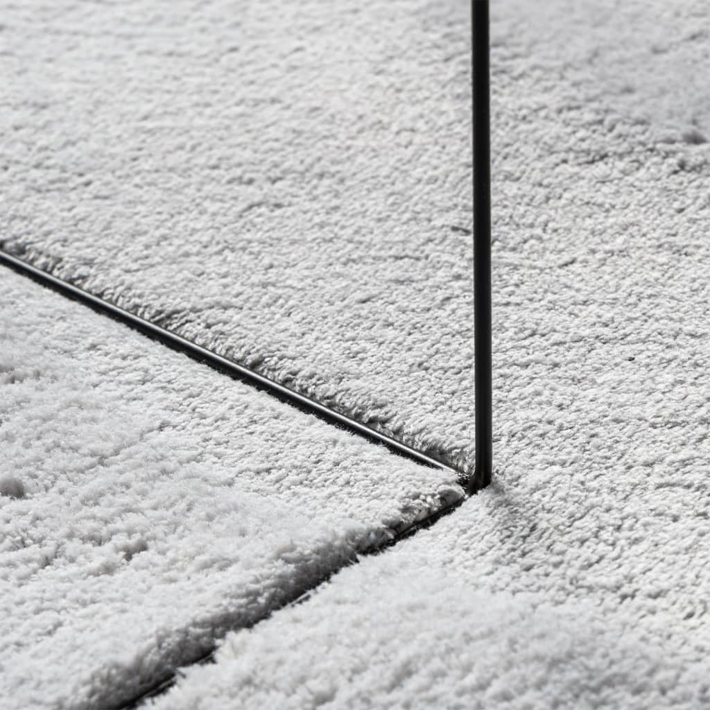  Teppich HUARTE Kurzflor Weich und Waschbar Grau 100x200 cm