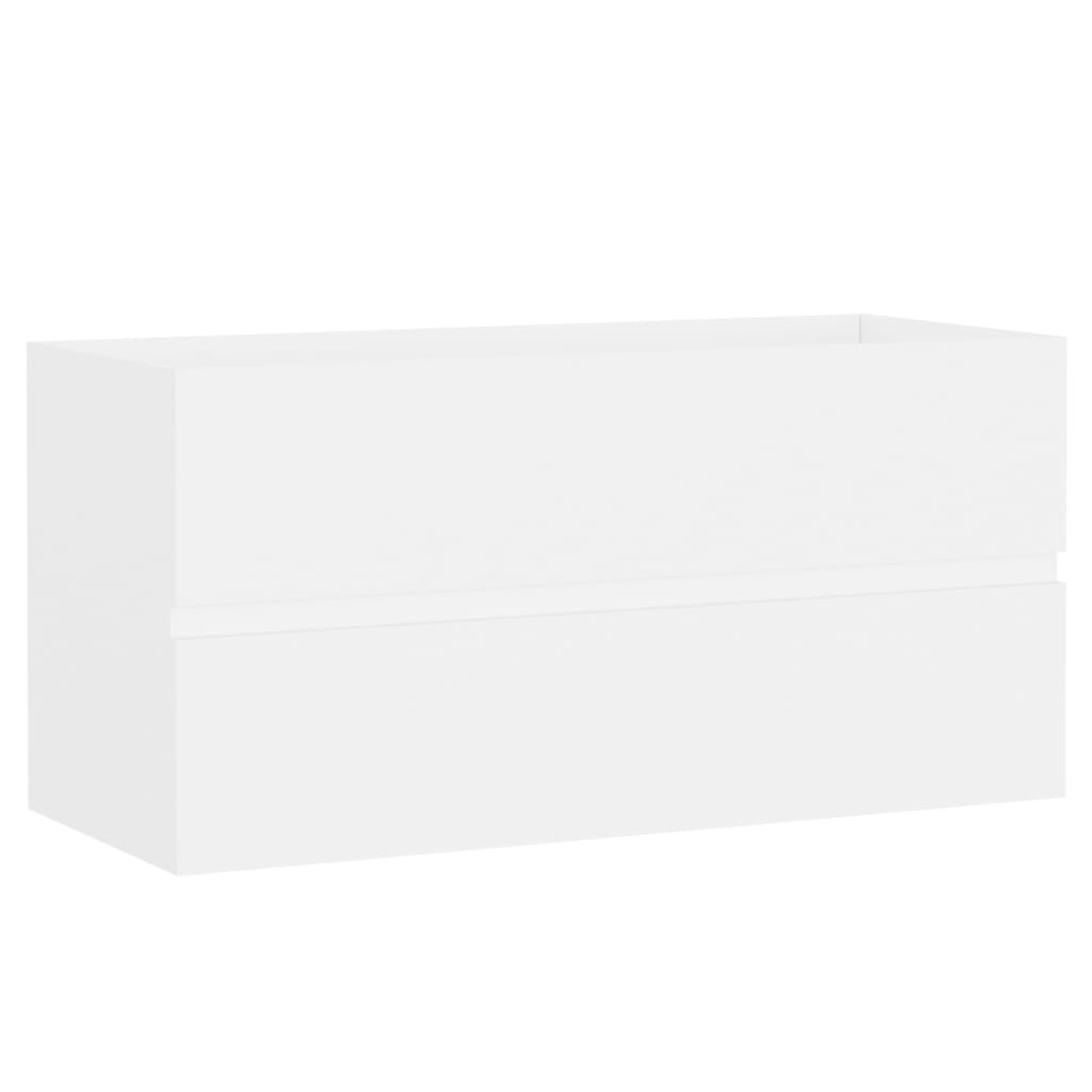  Waschbeckenunterschrank Weiß 90x38,5x45 cm Holzwerkstoff