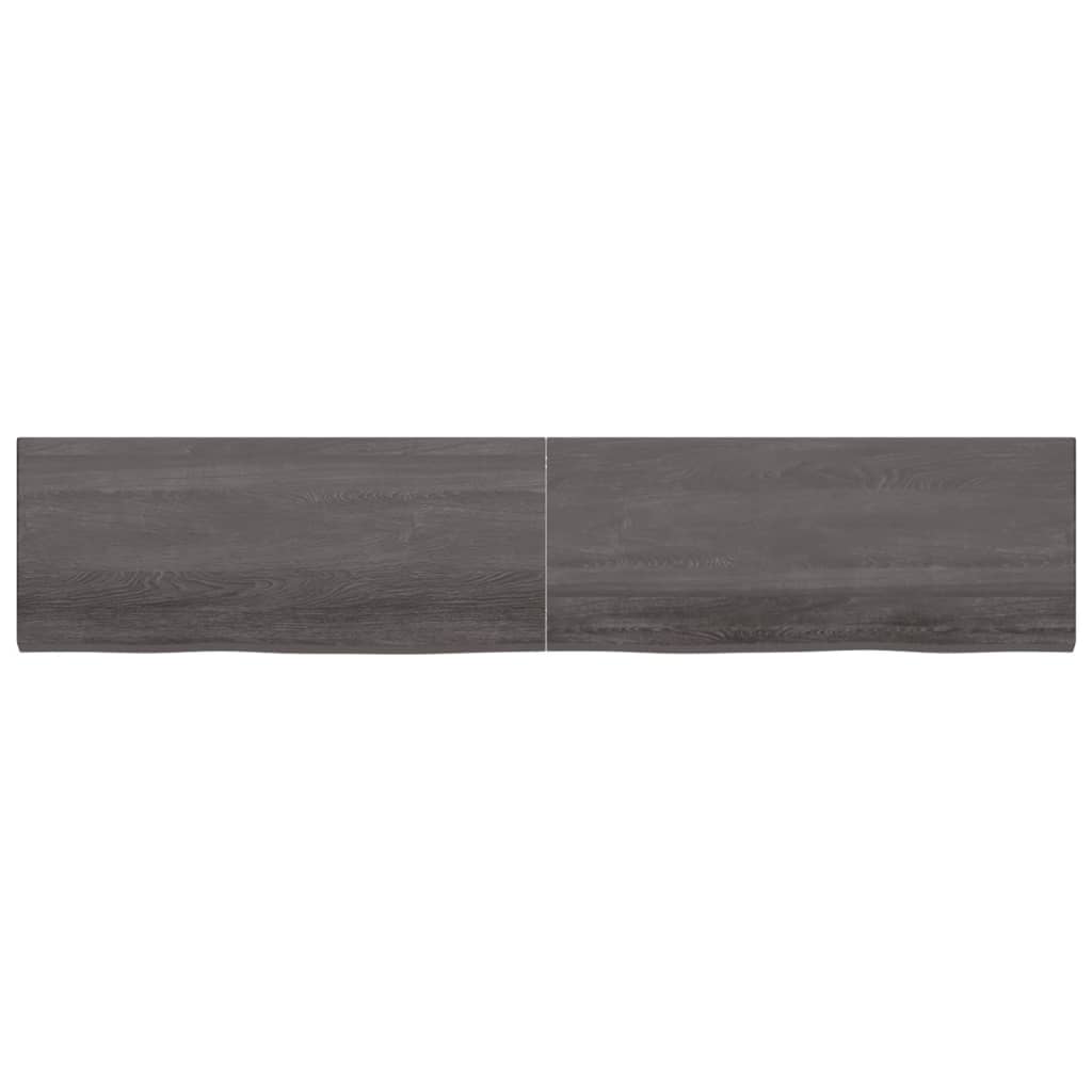  Tischplatte Dunkelbraun 200x40x(2-4)cm Massivholz Eiche