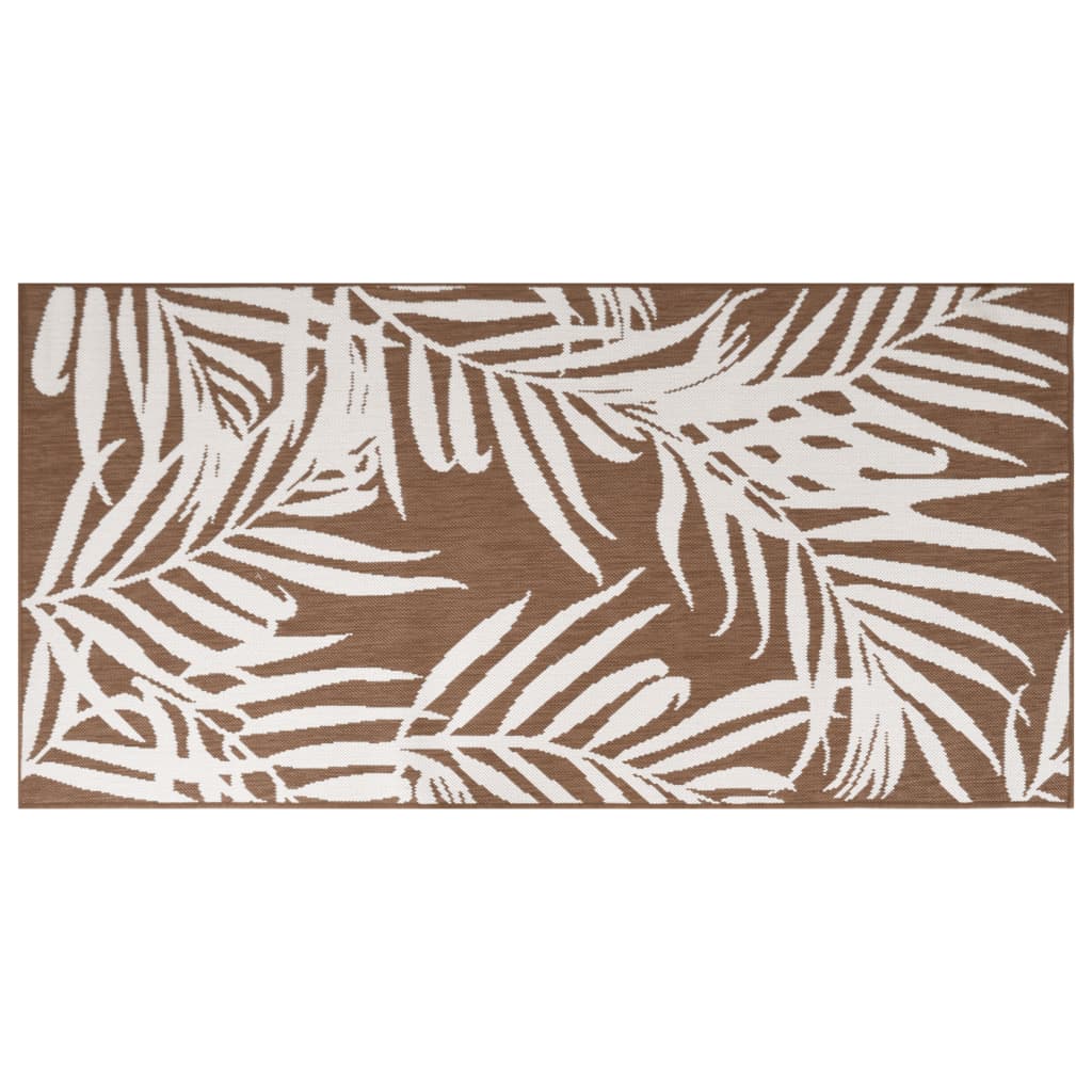  Outdoor-Teppich Braun und Weiß 100x200 cm Beidseitig Nutzbar