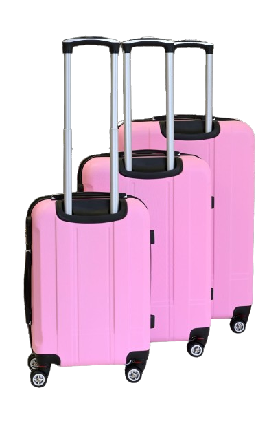 Glüückskind Hartschalen Trolley 4-tlg. aus ABS Kunststoff Rosa