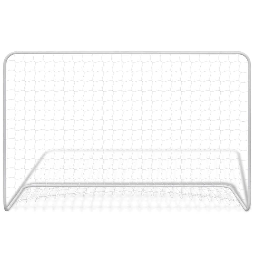  Fußballtore 2 Stk. mit Netzen 182×61×122 cm Stahl Weiß