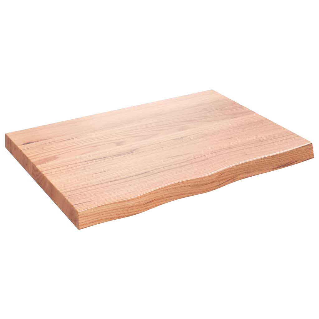  Tischplatte Hellbraun 80x60x(2-6) cm Massivholz Eiche Behandelt