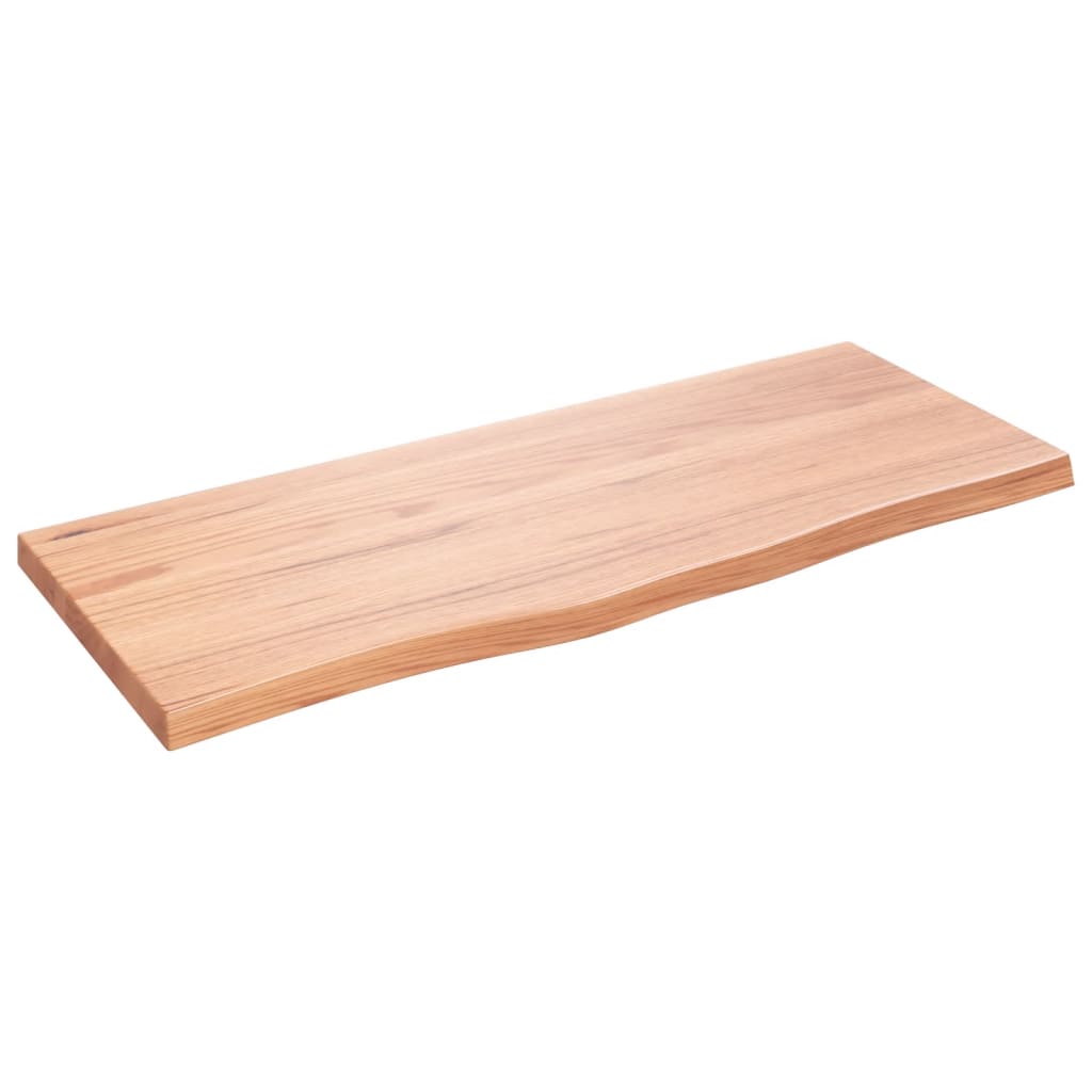  Tischplatte Hellbraun 100x40x(2-4)cm Massivholz Eiche Behandelt