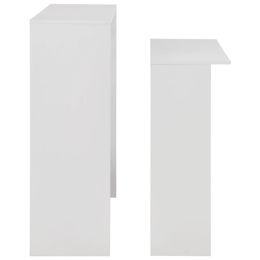  Bartisch mit 2 Tischplatten Weiß 130x40x120 cm