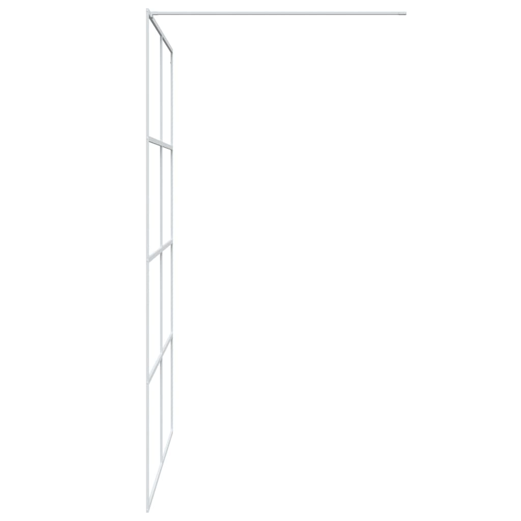  Duschwand für Begehbare Dusche Weiß 140x195 cm ESG-Klarglas