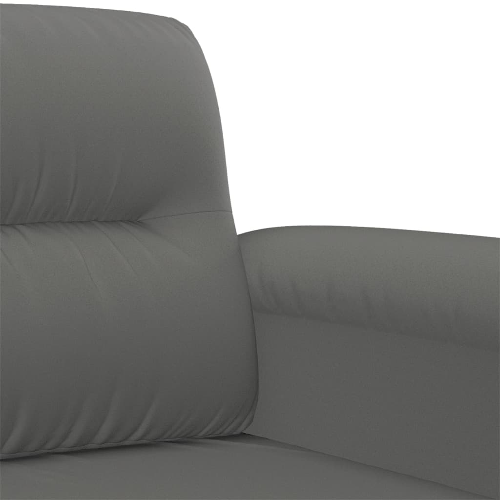  2-Sitzer-Sofa Dunkelgrau 140 cm Mikrofasergewebe