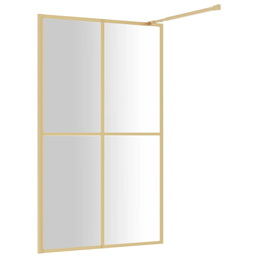 Duschwand für Begehbare Dusche ESG Klarglas Golden 118x195cm