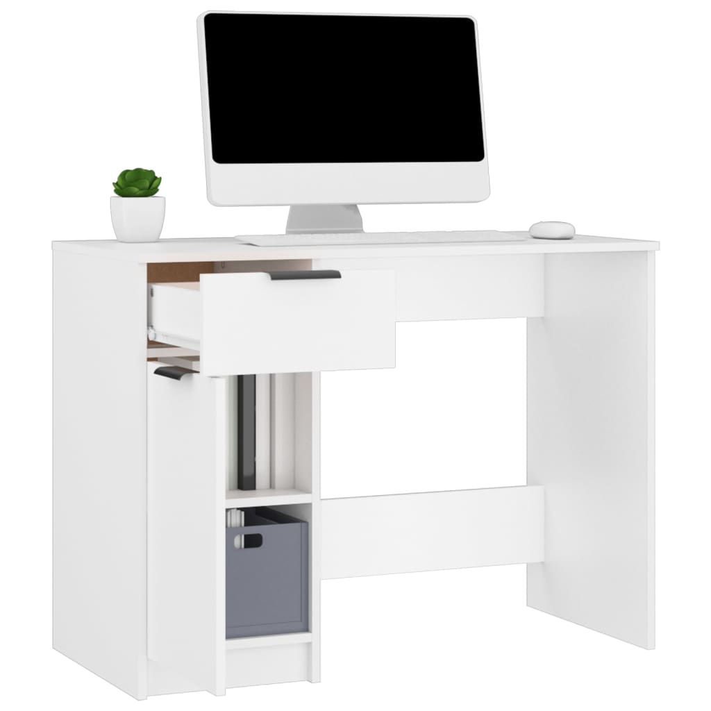  Schreibtisch Weiß 100x50x75 cm Holzwerkstoff
