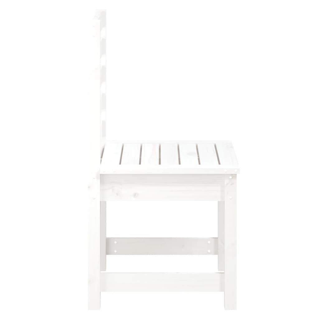  Gartenstühle 2 Stk. Weiß 40,5x48x91,5 cm Massivholz Kiefer