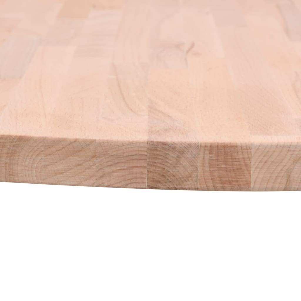  Tischplatte Ø80x4 cm Rund Massivholz Buche