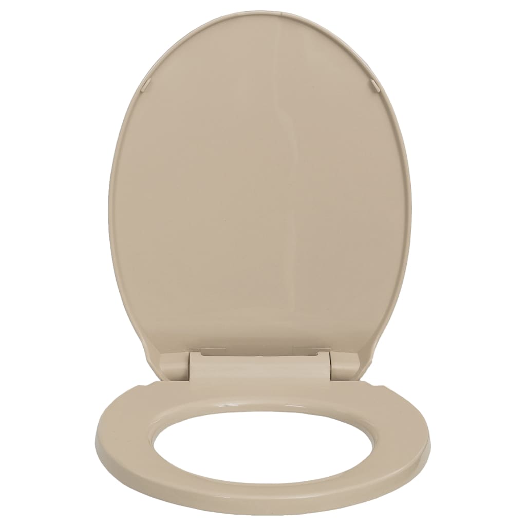  Toilettensitz mit Absenkautomatik Quick-Release Beige Oval