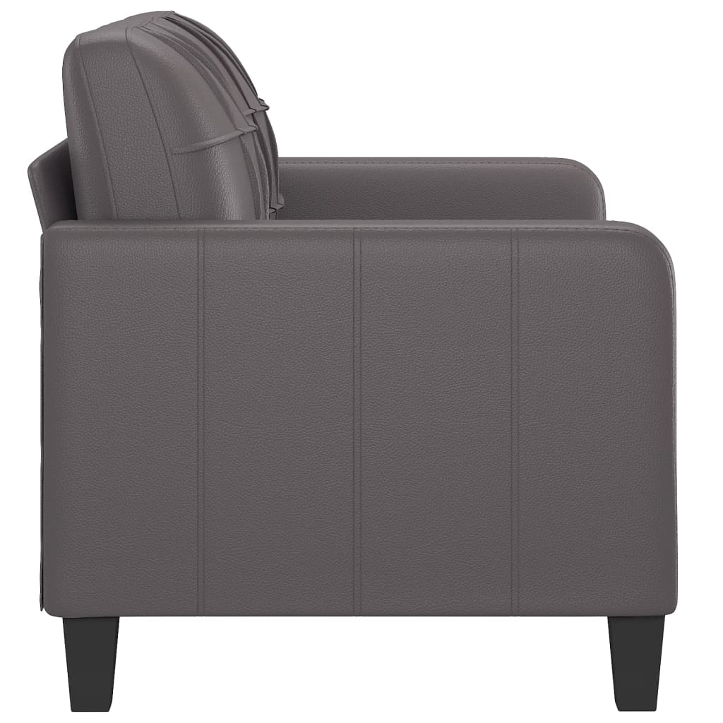  2-Sitzer-Sofa Grau 120 cm Kunstleder