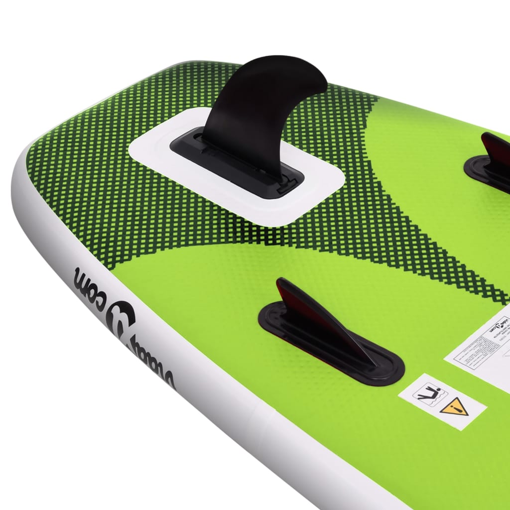  SUP-Board-Set Aufblasbar Grün 360x81x10 cm