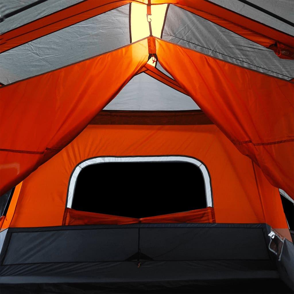  Campingzelt mit LED 10 Personen Grau und Orange