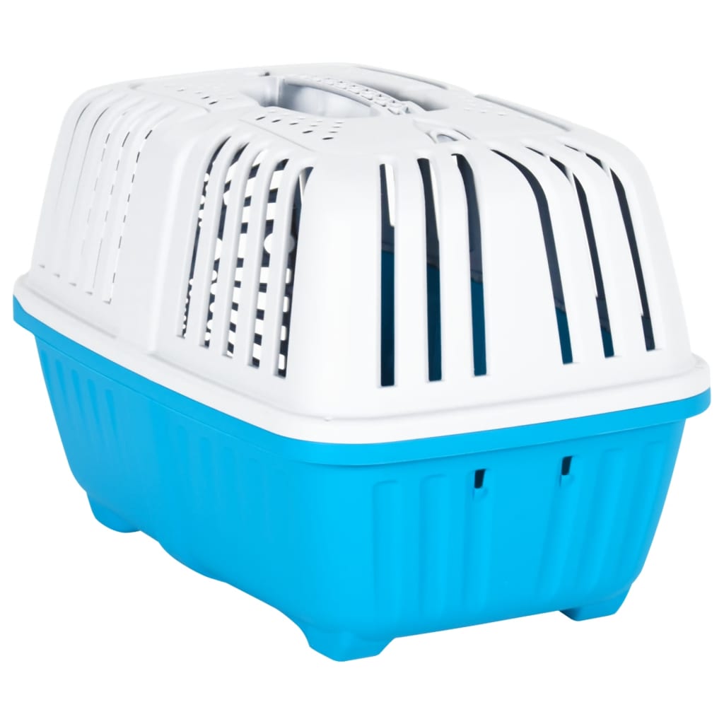  Transportbox für Haustiere Weiß Blau 48x31,5x33 cm Polypropylen
