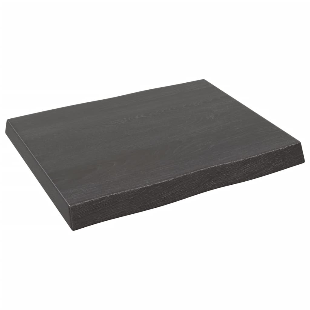  Tischplatte 60x50x(2-6) cm Massivholz Behandelt Baumkante