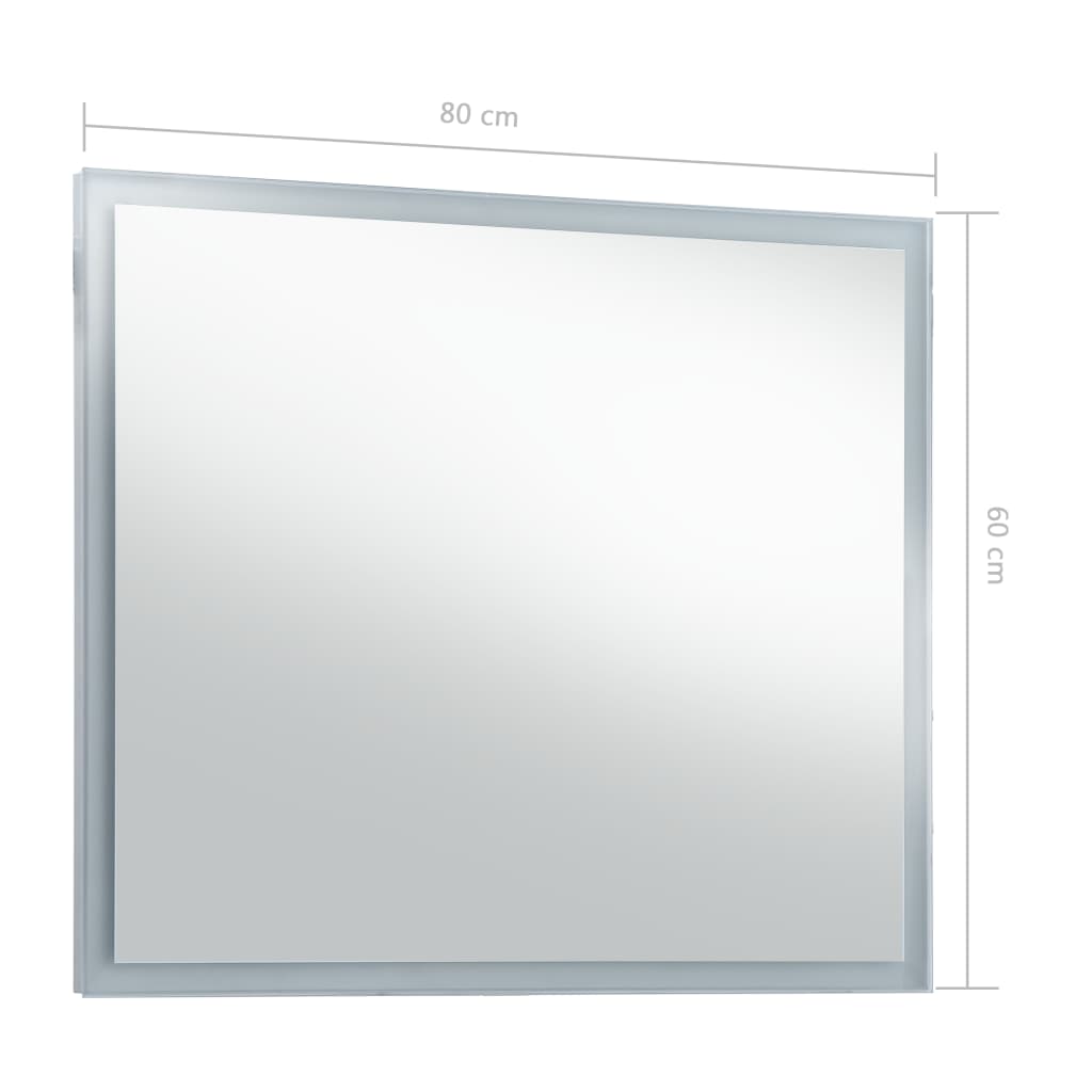  Badezimmer-Wandspiegel mit LEDs 80x60 cm