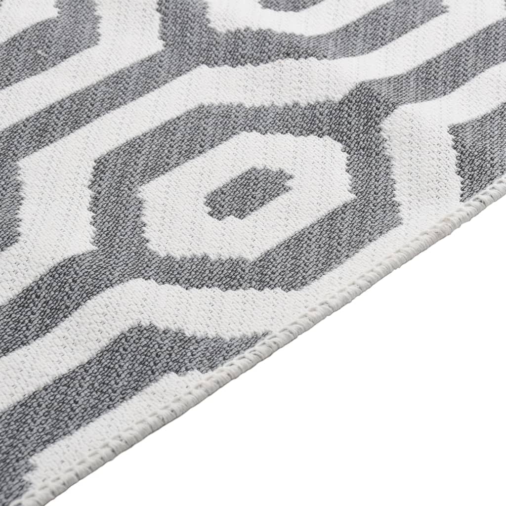  Teppich Grau 80x150 cm Baumwolle