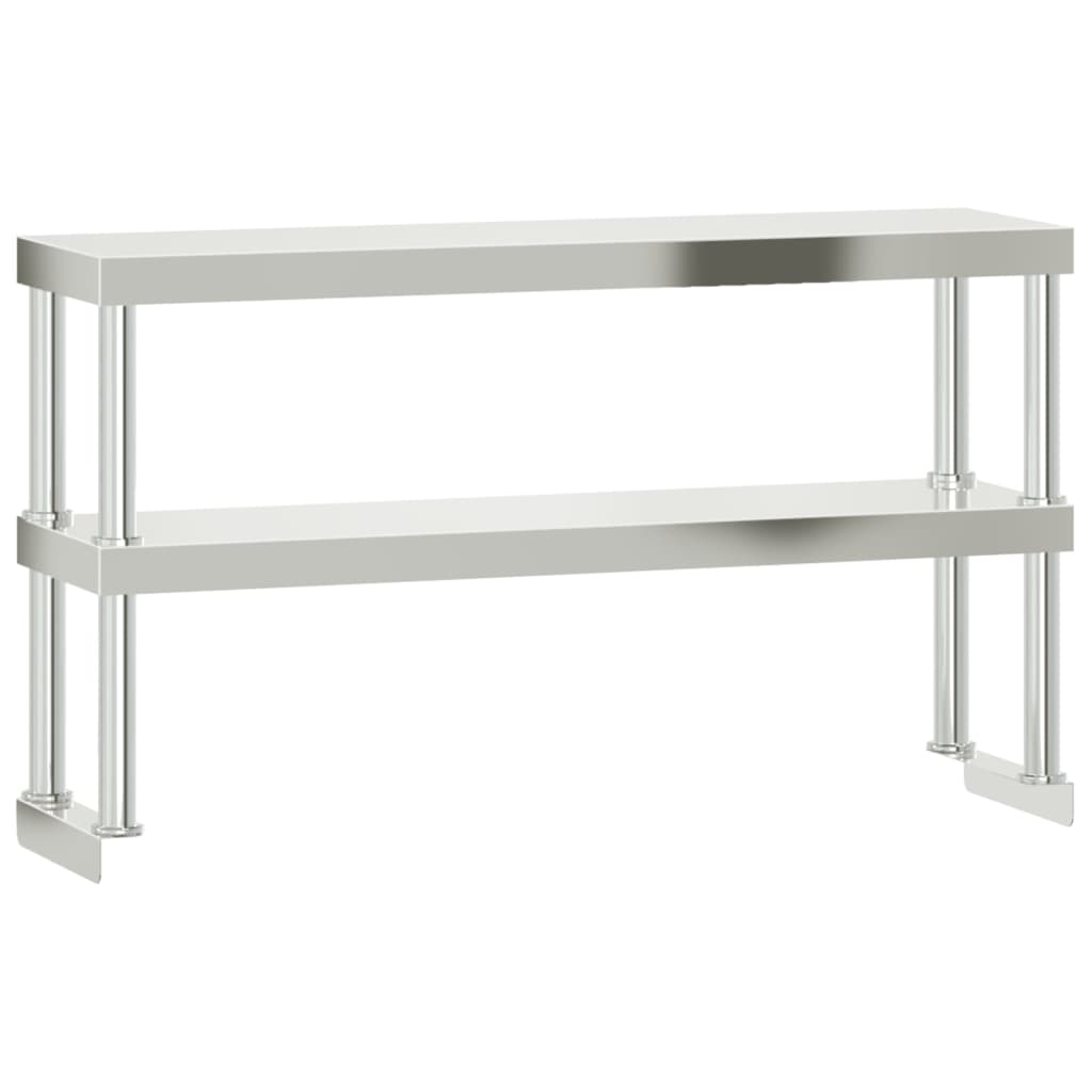  Küchen-Arbeitstisch mit Aufsatzboard 110x55x150 cm Edelstahl