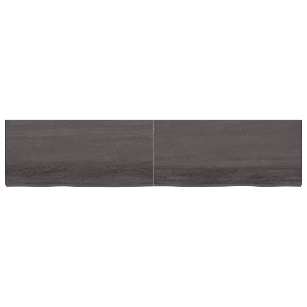  Tischplatte Dunkelbraun 220x50x(2-6)cm Massivholz Eiche