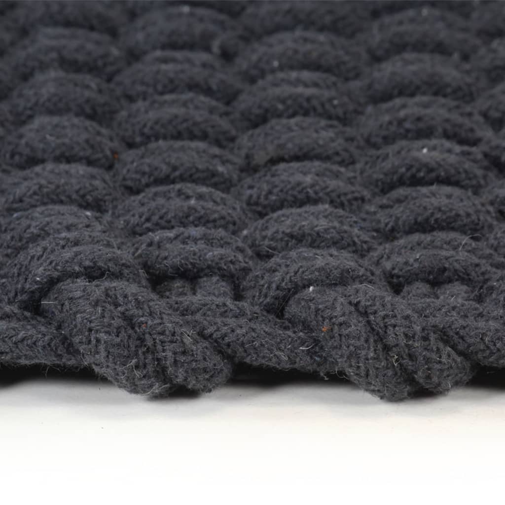  Teppich Rechteckig Anthrazit 200x300 cm Baumwolle