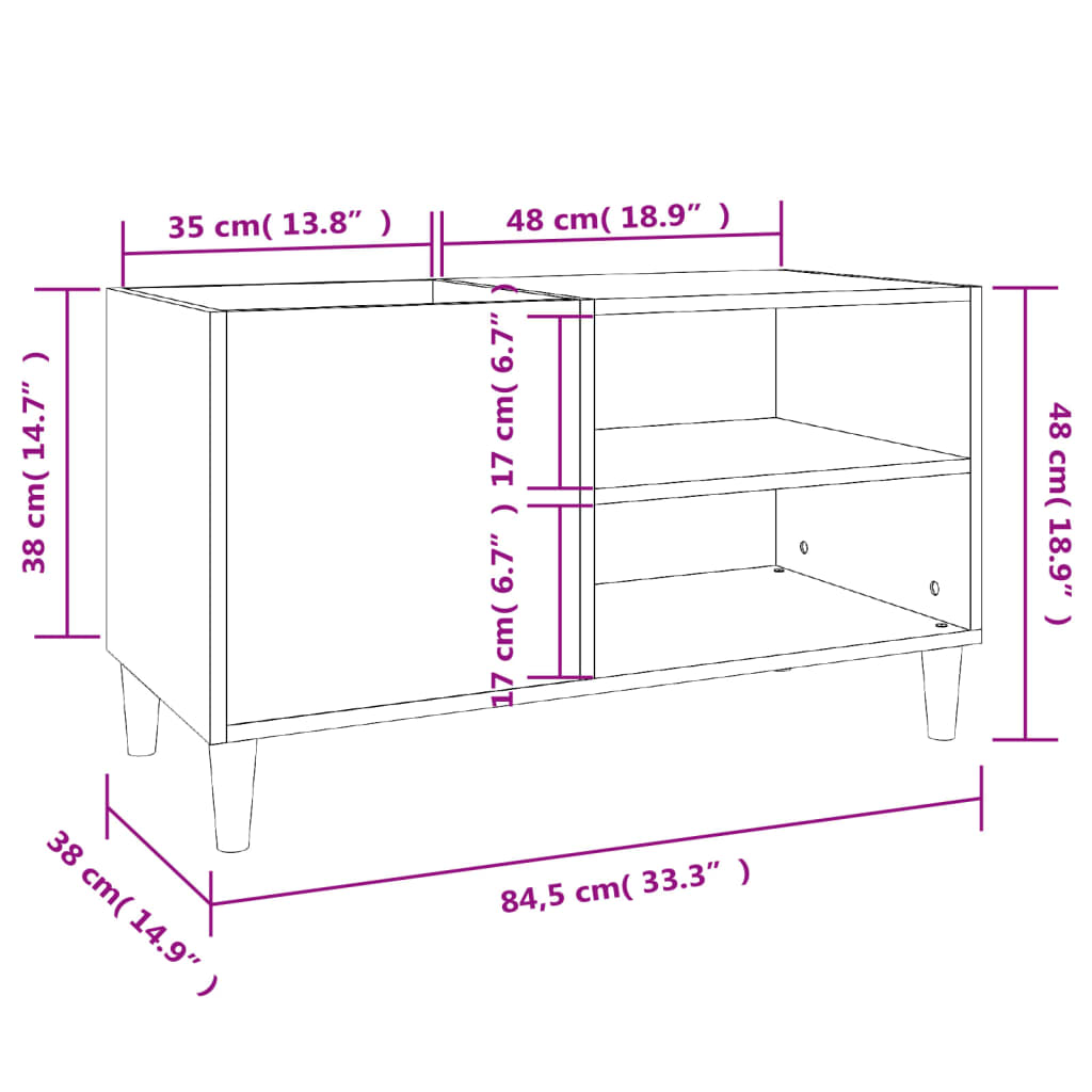  Plattenschrank Sonoma-Eiche 84,5x38x48 cm Holzwerkstoff