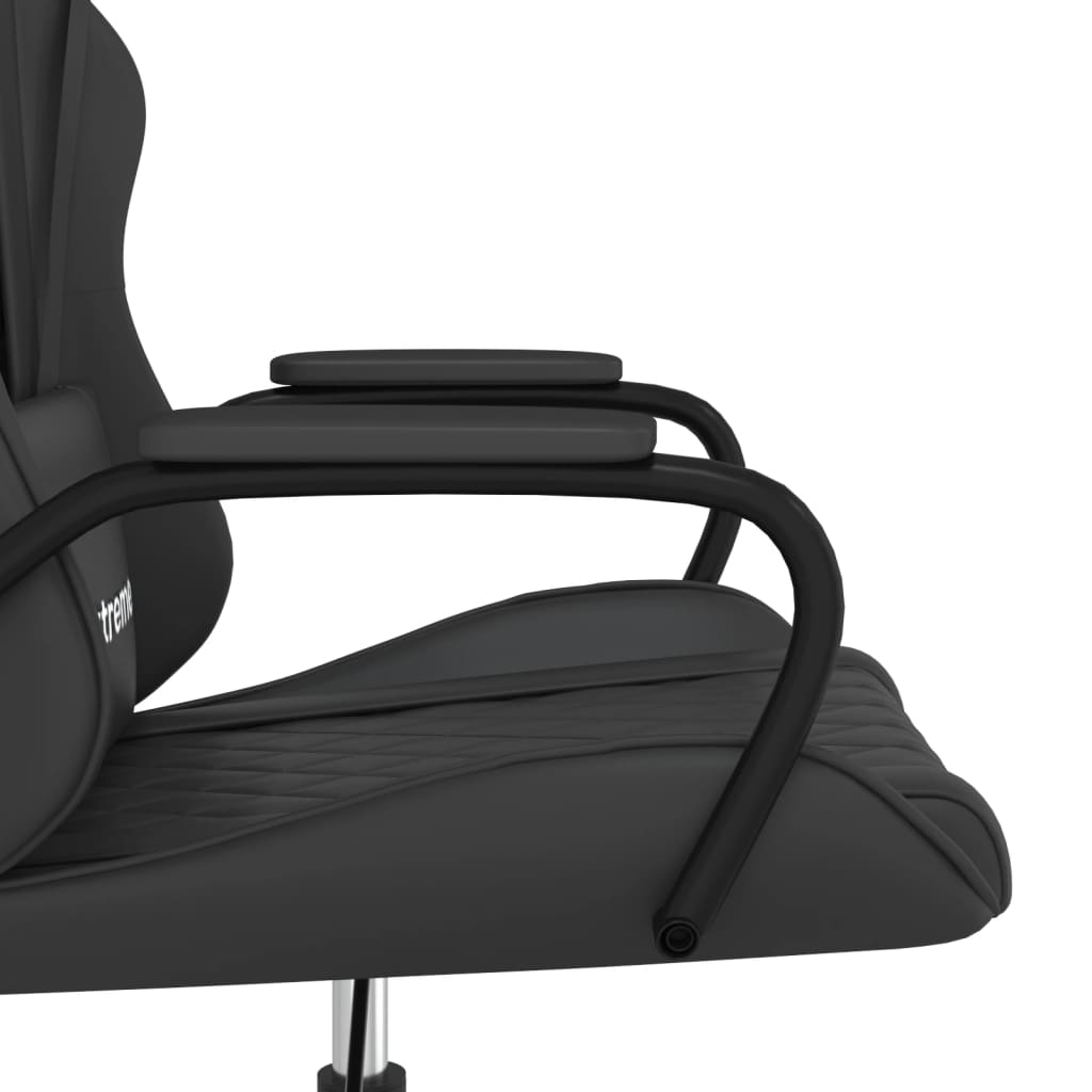  Gaming-Stuhl mit Massagefunktion Schwarz Kunstleder