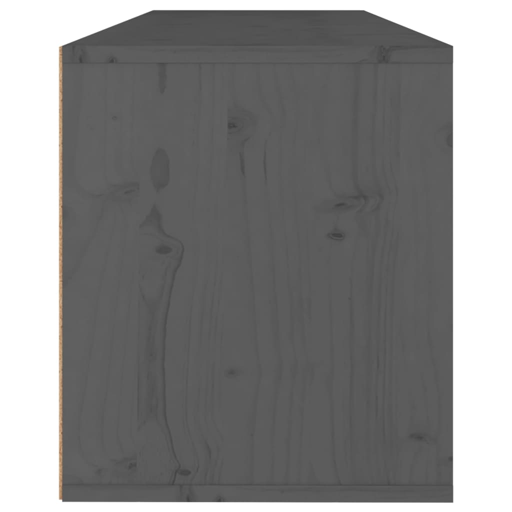  Wandschrank Grau 100x30x35 cm Massivholz Kiefer
