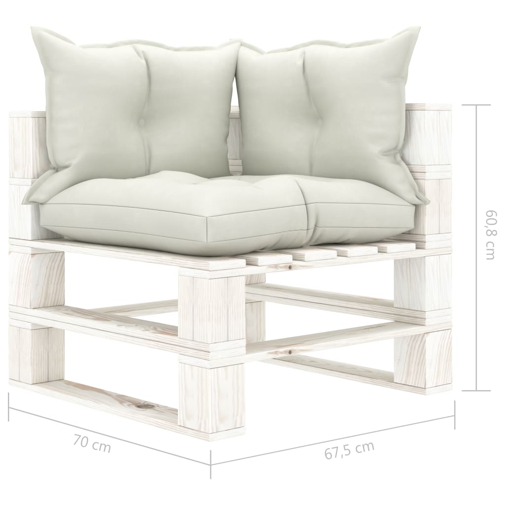  Garten-Palettensofa 2-Sitzer mit Kissen in Beige Holz