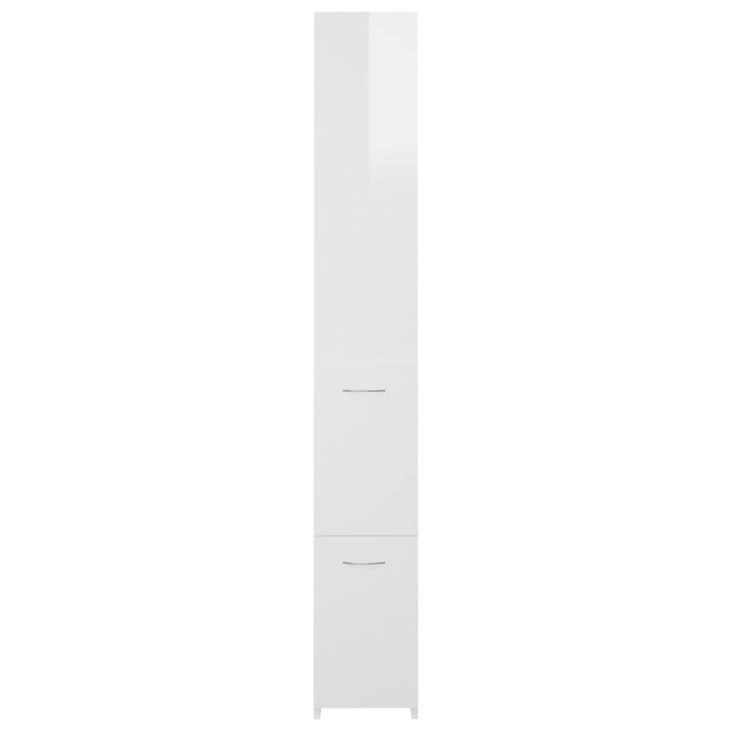  Badschrank Hochglanz-Weiß 25x26,5x170 cm Holzwerkstoff