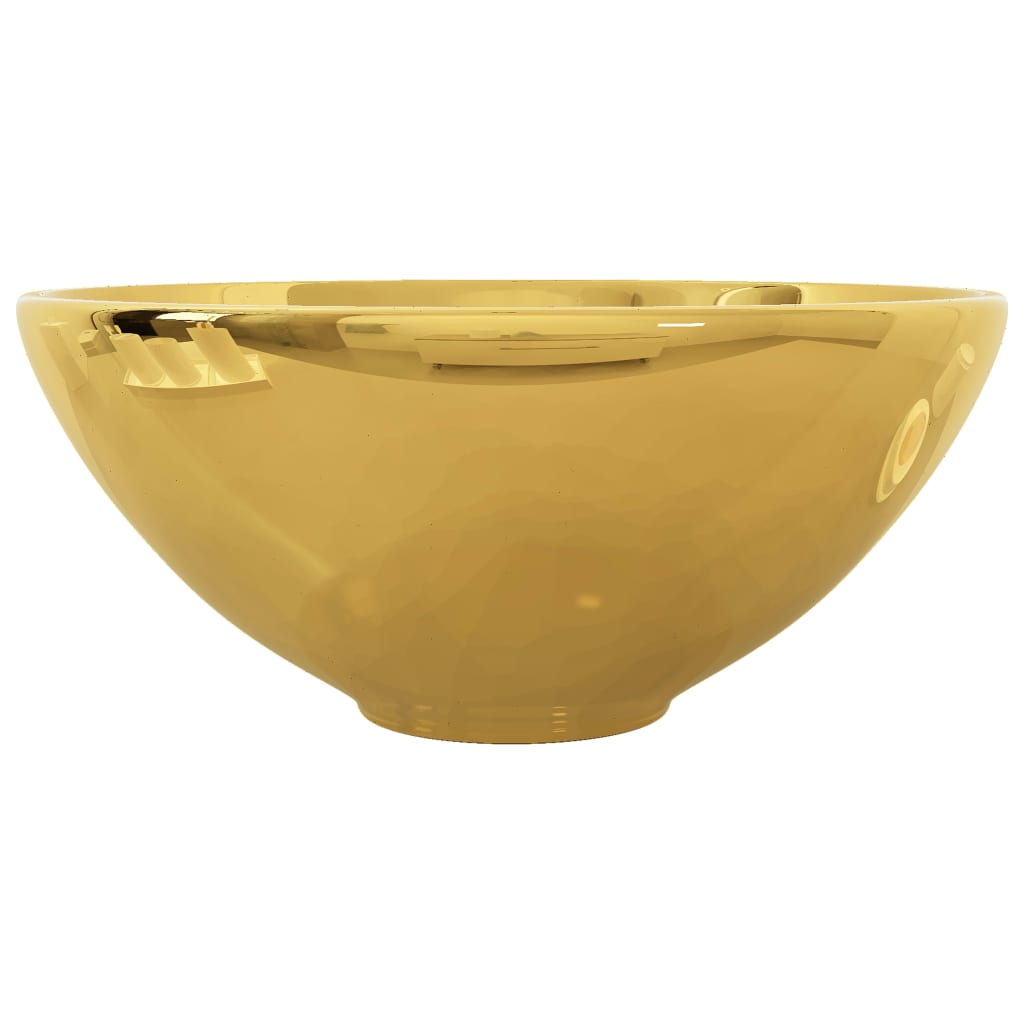  Waschbecken 32,5 x 14 cm Keramik Golden