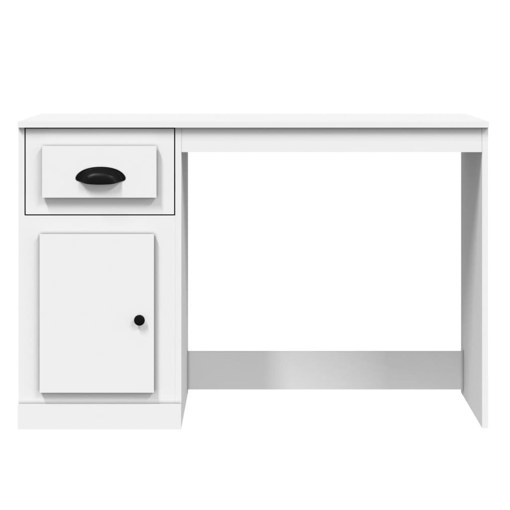  Schreibtisch mit Schublade Weiß 115x50x75 cm Holzwerkstoff