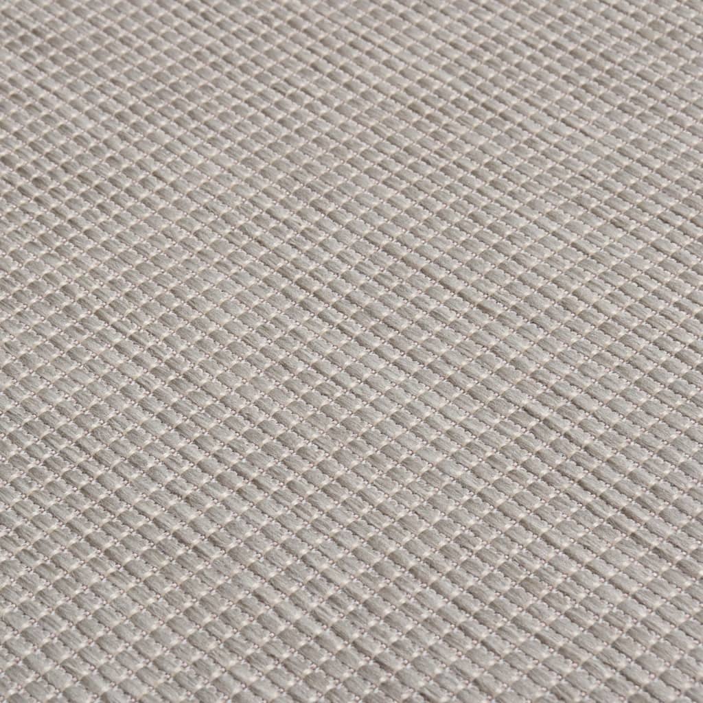  Outdoor-Teppich Flachgewebe 140x200 cm Taupe
