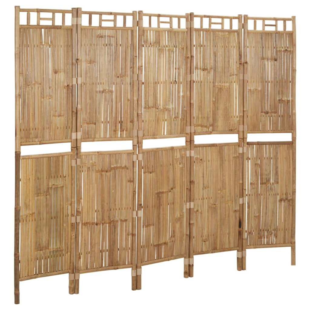  5-tlg. Raumteiler Bambus 200x180 cm