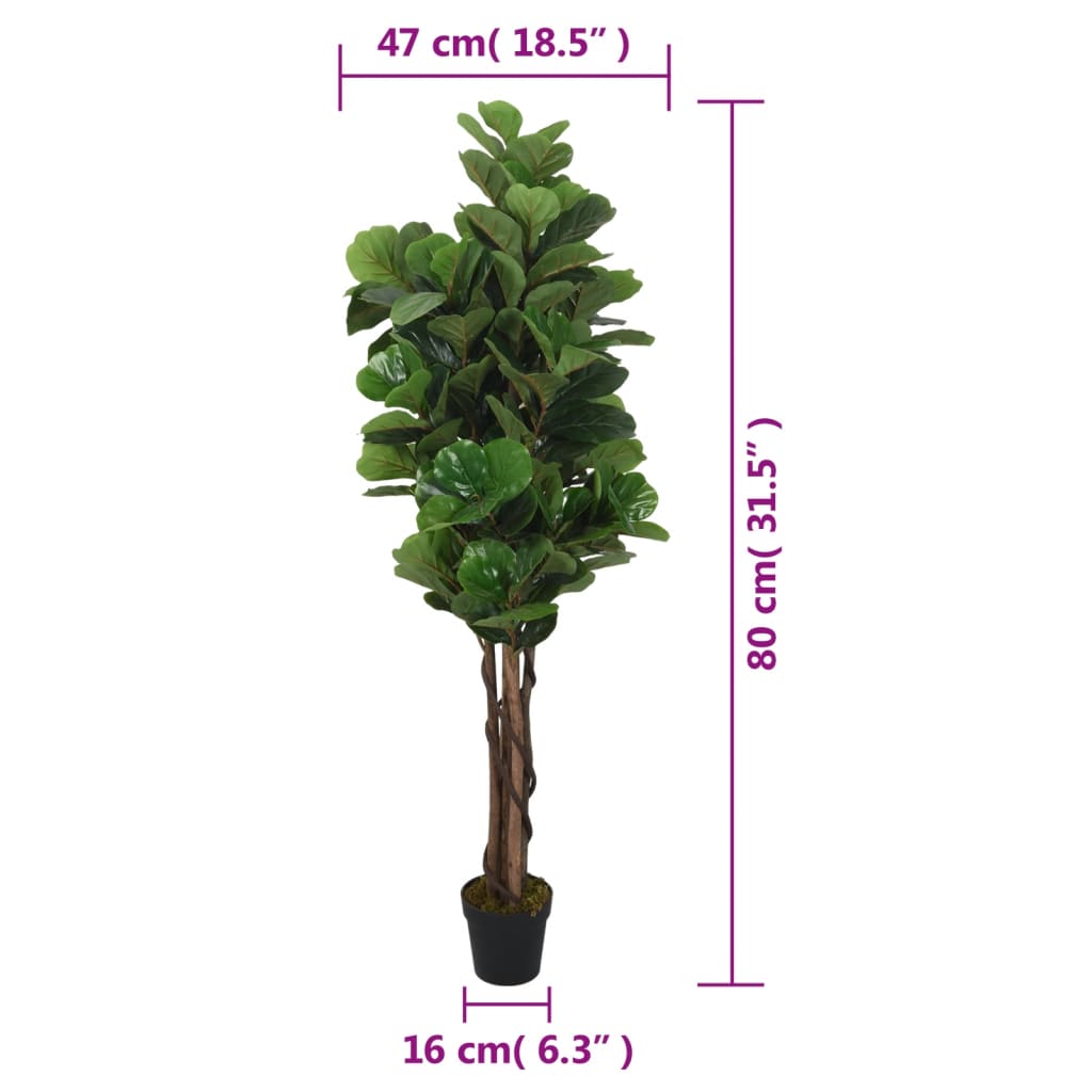  Feigenbaum Künstlich 96 Blätter 80 cm Grün