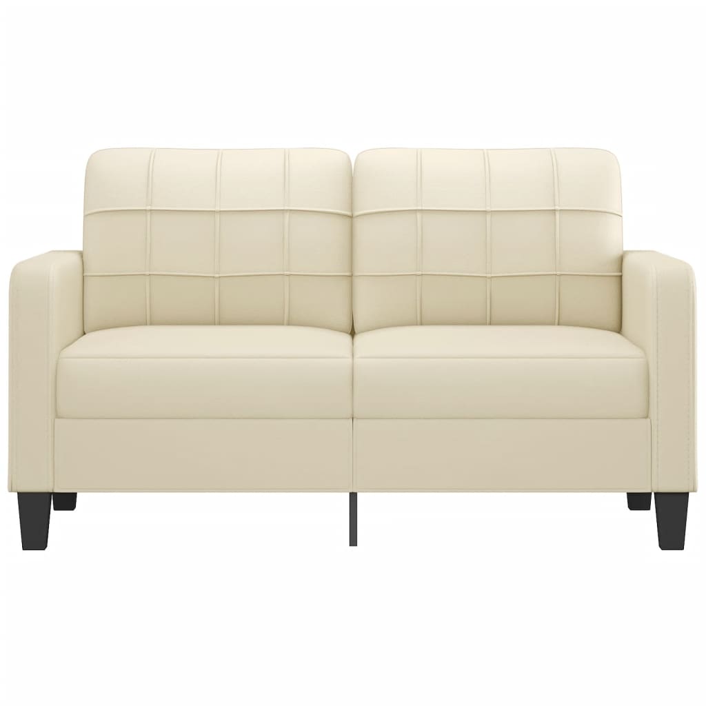  2-Sitzer-Sofa Creme 140 cm Kunstleder