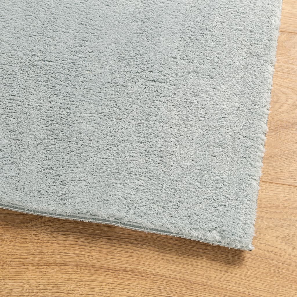  Teppich HUARTE Kurzflor Weich und Waschbar Blau 120x120 cm